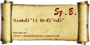 Szakáll Brúnó névjegykártya